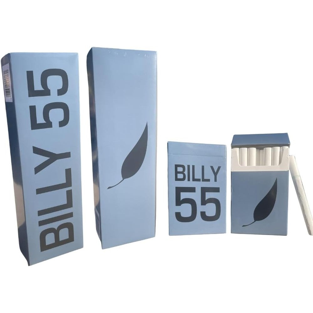 BILLY 55 Green Tea Menthol Cigarettes carton front view for smoking cessation.