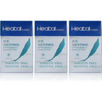 The Frugal Smoker HEABAL Ice Menthol herbal cigarettes 3 pack front view nicotine free alternative.