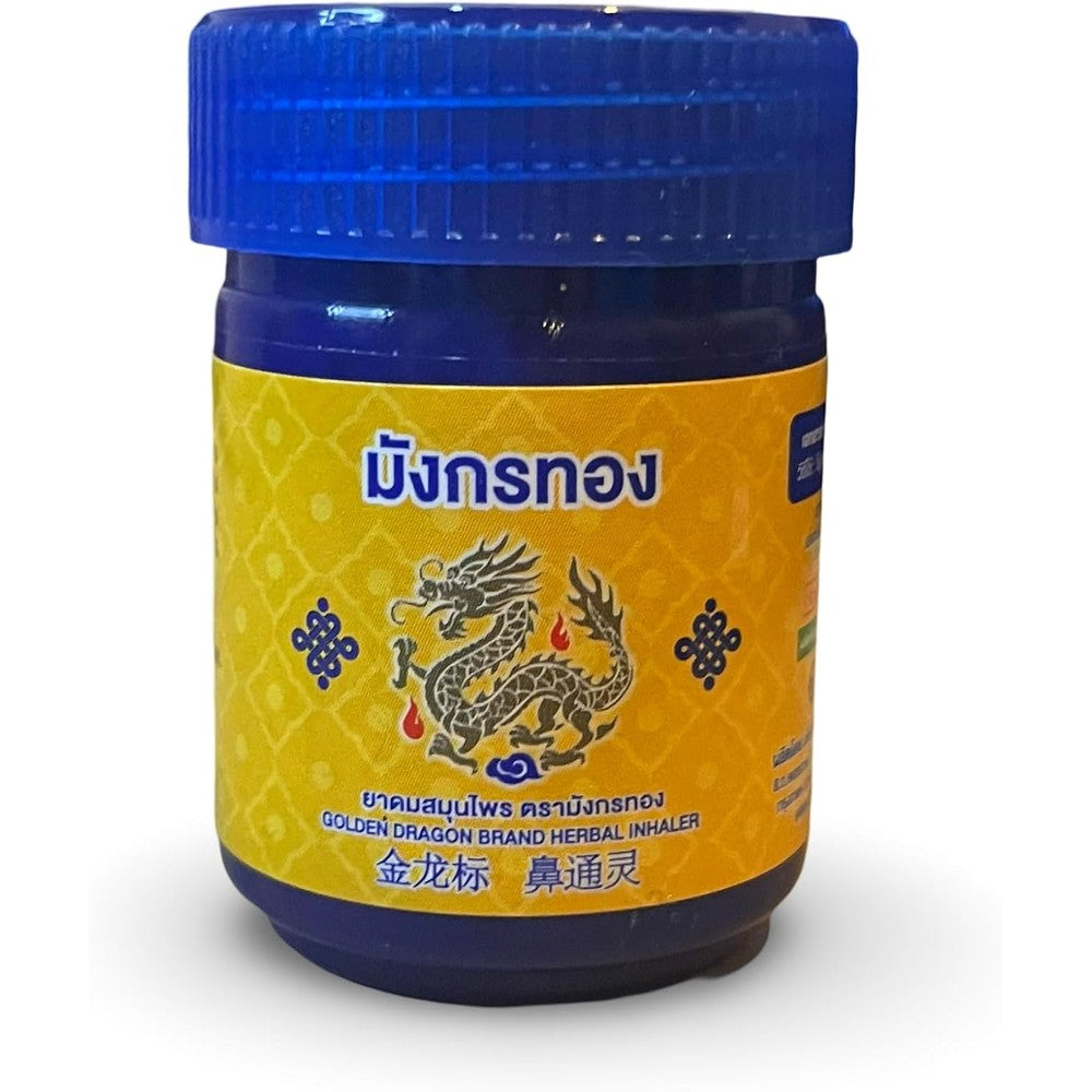 Ouay-Un Golden Dragon Thai Compound Herbal Inhaler front view for nasal relief