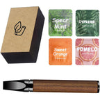 OFAK Natural Smokeless Inhaler wooden device front view with flavor cores.