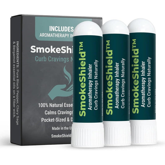 Basic Vigor SmokeShield Aromatherapy Inhaler 3-pack front view for natural craving support.