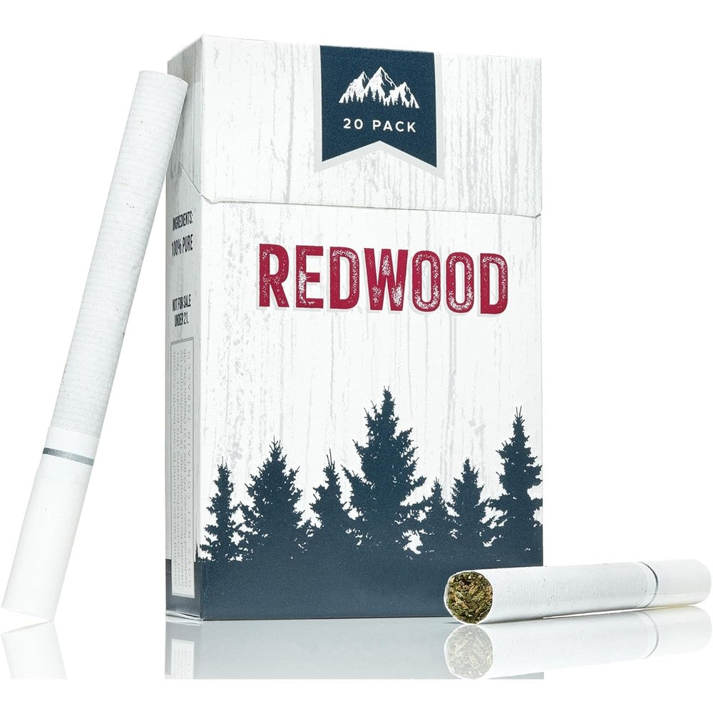 Redwood Reserves Herbal Cigarette front view 20 count pack for smoking cessation.
