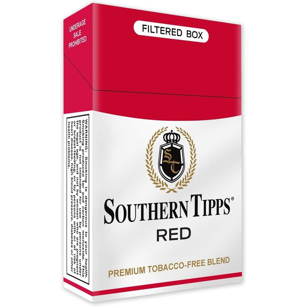 Southern Tipps Bold Red herbal cigarettes pack front view tobacco free alternative