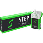 STEP Menthol Cool Green Herbal Cigarettes full carton front view authentic smoking alternative