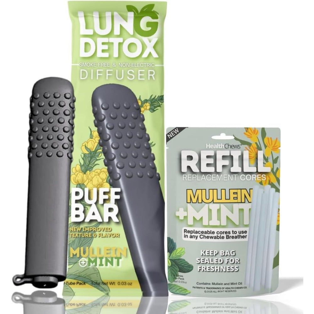 Health Chews Mullein PuffBar front view nicotine free smokeless inhaler