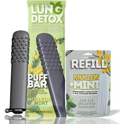 Health Chews Mullein PuffBar front view nicotine free smokeless inhaler