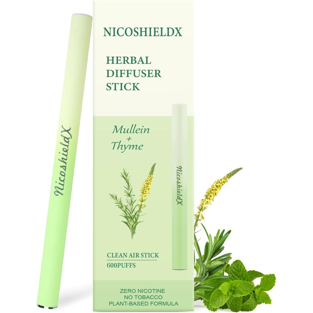 NicoShieldX Herbal Diffuser Stick front view showing sleek portable design.