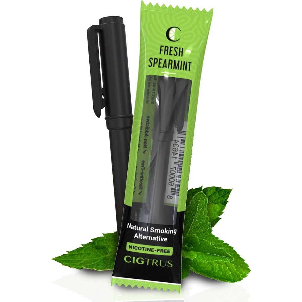 Cigtrus natural non-nicotine smokeless inhaler front view for smoking cessation aid.