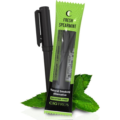 Cigtrus natural non-nicotine smokeless inhaler front view for smoking cessation aid.
