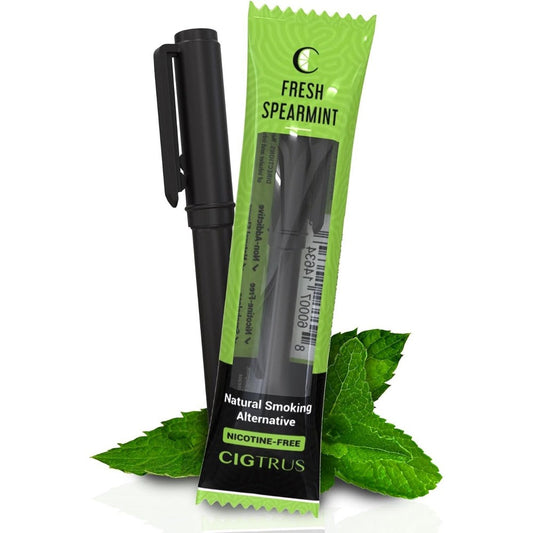 Cigtrus natural non-nicotine smokeless inhaler front view for smoking cessation aid.