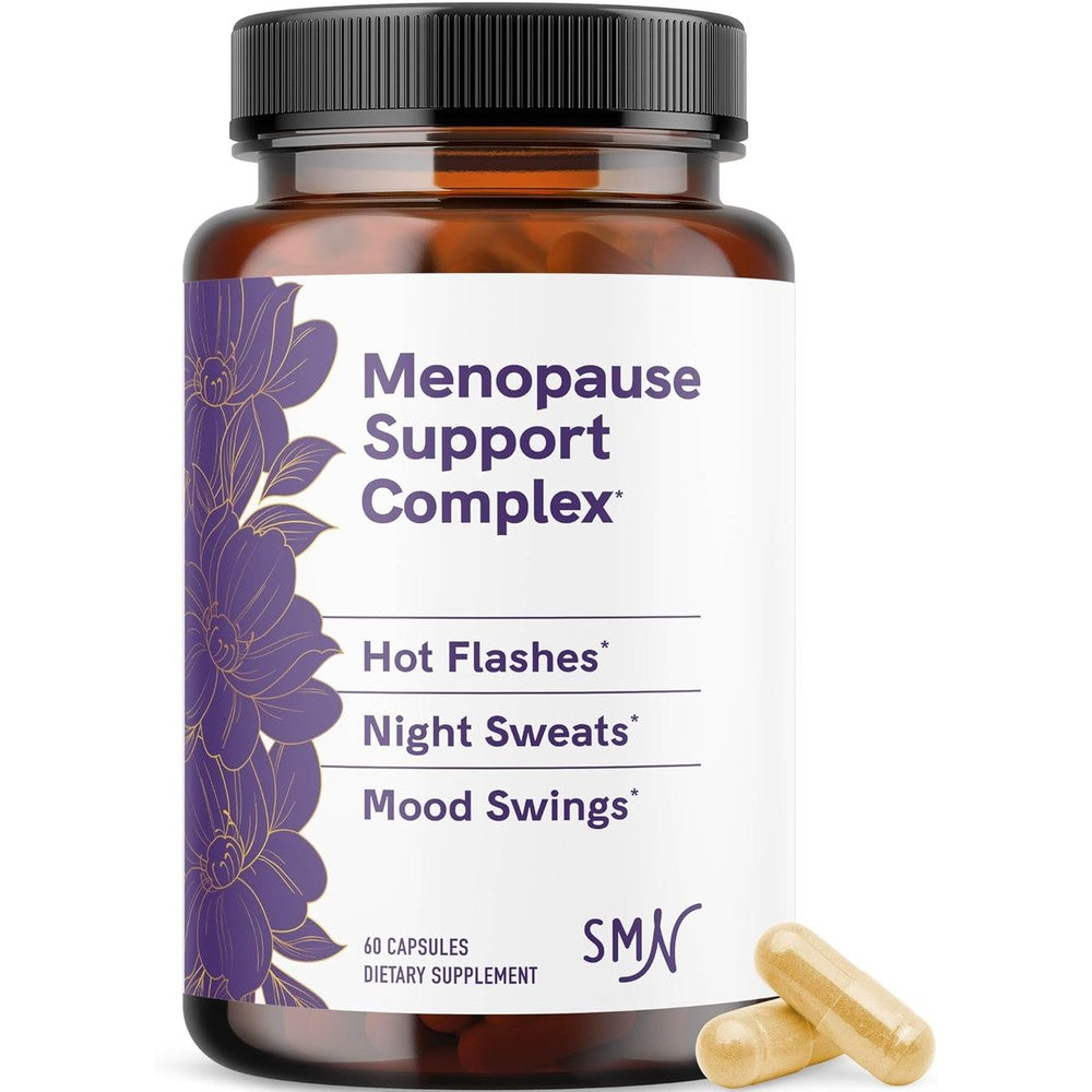 SMNutrition Menopause Support Complex front view bottle for hormone balance.