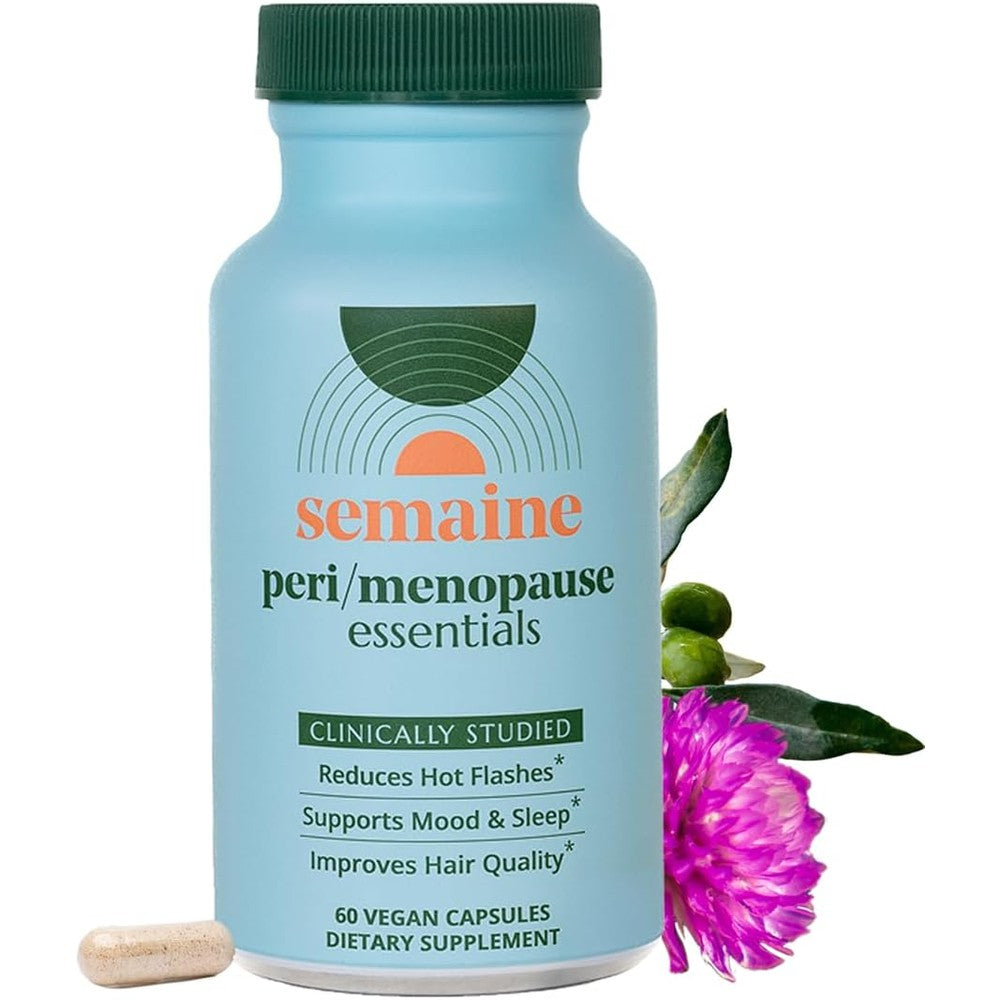 Semaine Peri/Menopause Essentials 60 count bottle front view for hormone balance.