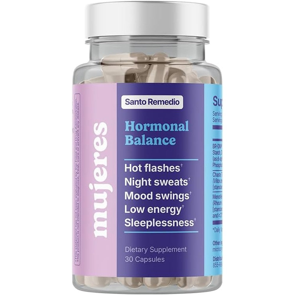 Santo Remedio Hormonal Balance menopause supplement bottle front view natural wellness