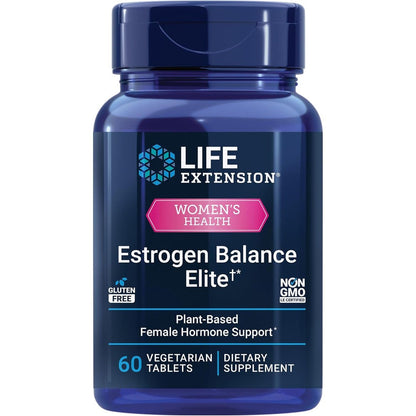 Life Extension Estrogen Balance Elite 60 tablets bottle for menopause support