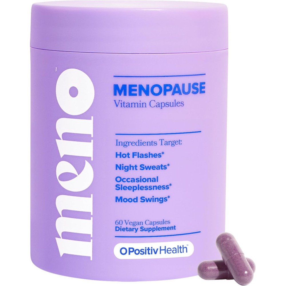 O Positiv Meno menopause supplement front view bottle packaging