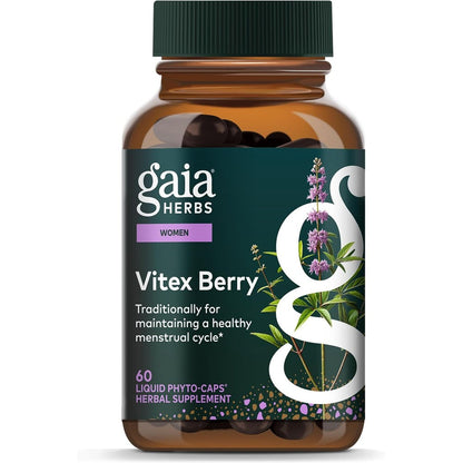 Gaia Herbs Vitex Berry 60 Liquid Phyto-Capsules front bottle view