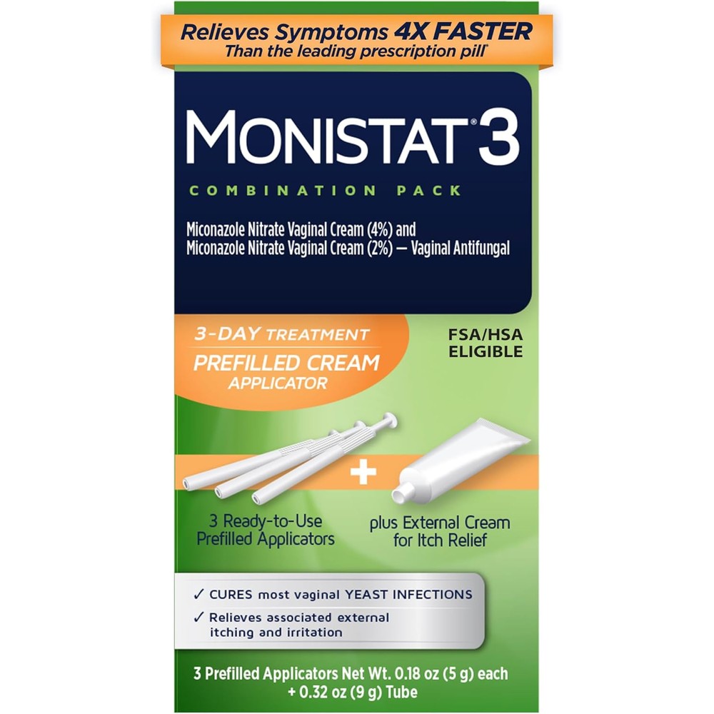 Monistat 3-Day Yeast Infection Treatment front packaging view authentic imported product