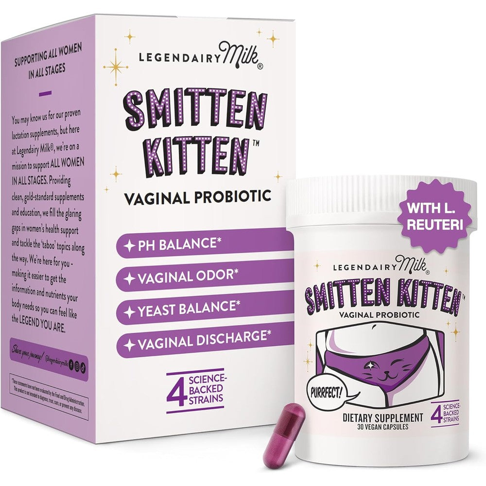 Legendairy Milk Smitten Kitten vaginal probiotic bottle front view