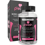 ACE NUTRITION pHresh Boric Acid Suppositories front packaging view for feminine health.