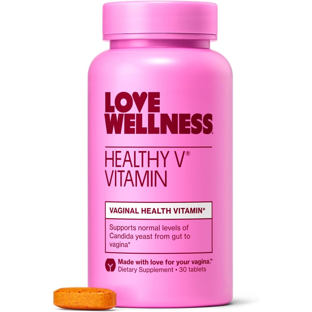 Love Wellness Healthy V Vitamin 30 tablets front packaging for vaginal health