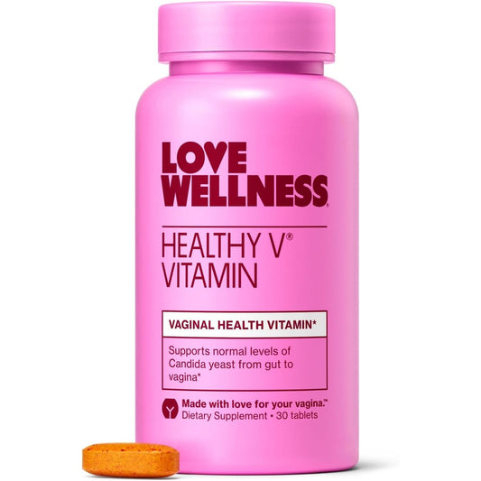 Love Wellness Healthy V Vitamin 30 tablets front packaging for vaginal health