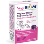 VagiBiom Lactobacillus Suppository front packaging for vaginal microbiome health.