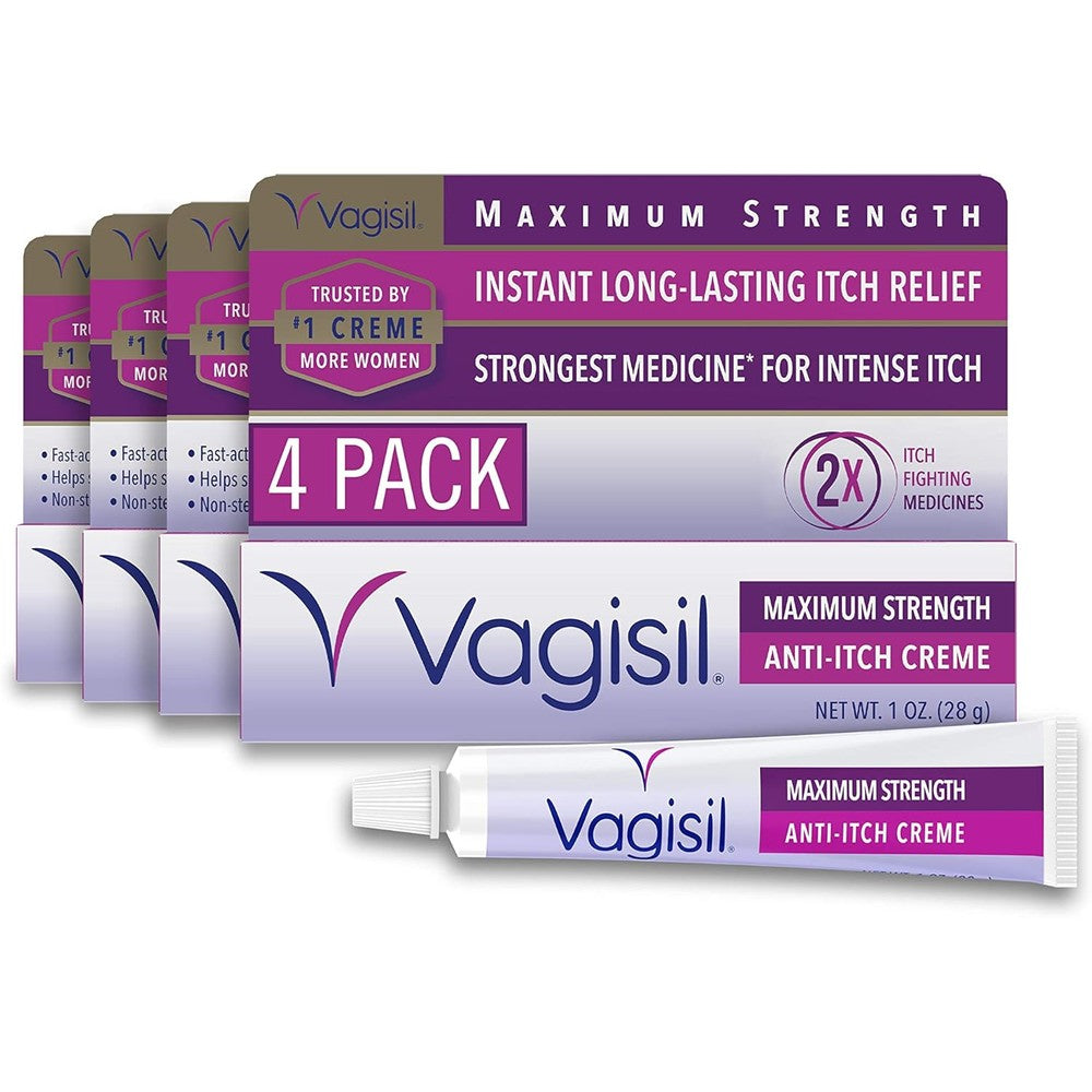 Vagisil Maximum Strength Feminine Anti-Itch Cream pack of 4 front view