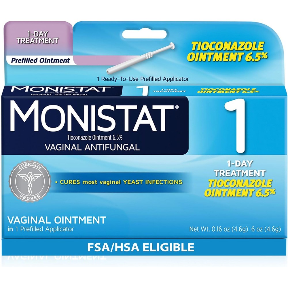 Monistat 1-Day Yeast Infection Treatment front view prefilled applicator packaging