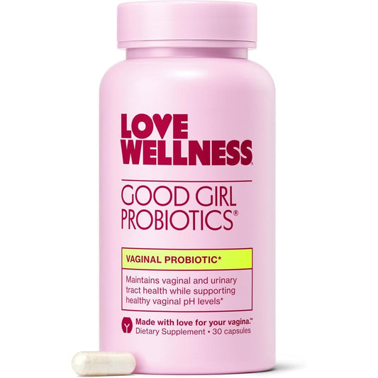 Love Wellness Good Girl Probiotics 30 capsules bottle for women's vaginal health