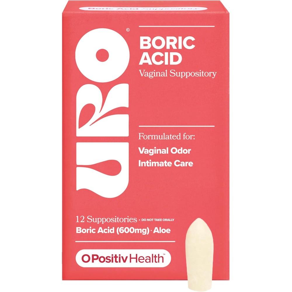 O Positiv URO Boric Acid Vaginal Suppository front product packaging