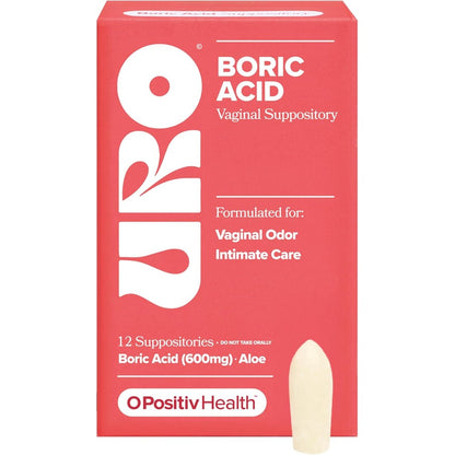 O Positiv URO Boric Acid Vaginal Suppository front product packaging