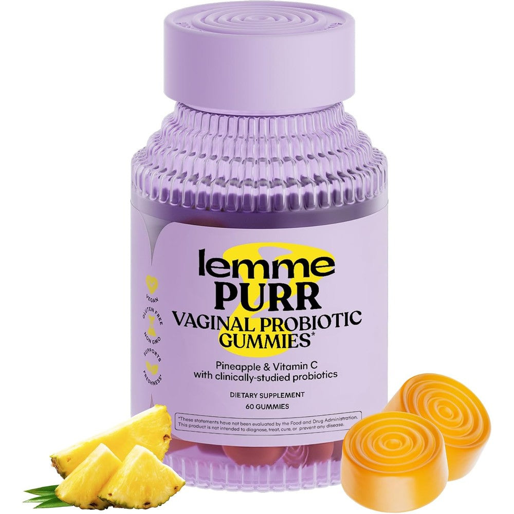 Lemme Purr Vaginal Probiotic Gummies front of bottle