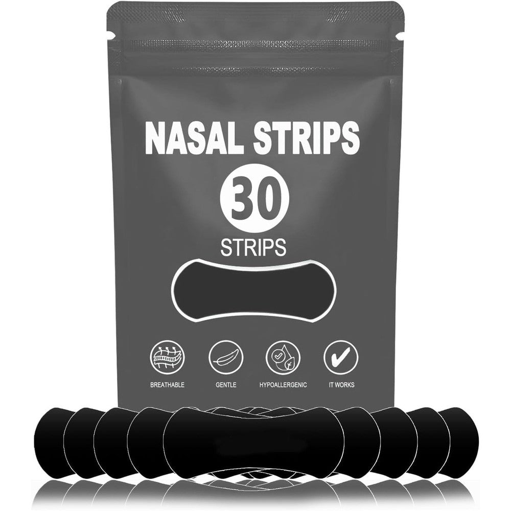 PadelGrab Nasal Strips for Breathing 30 Count front packaging view showcasing authentic USA imported snoring relief patches.