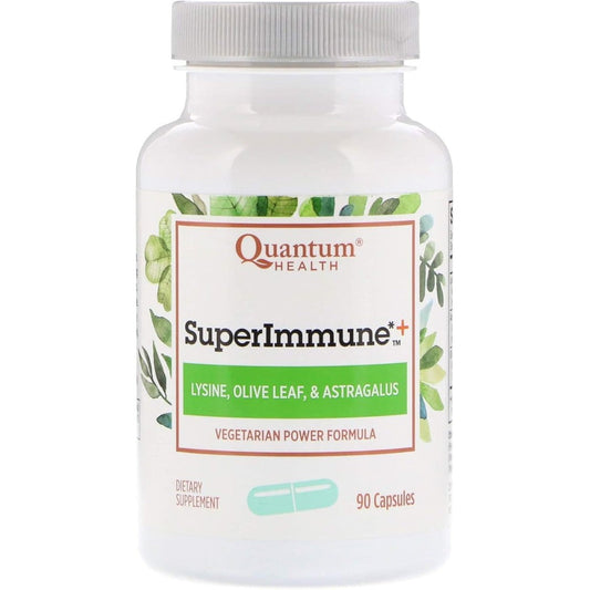Quantum Super Immune Plus 90 Vegetarian Capsules front view bottle showing premium USA imported immune support supplement.