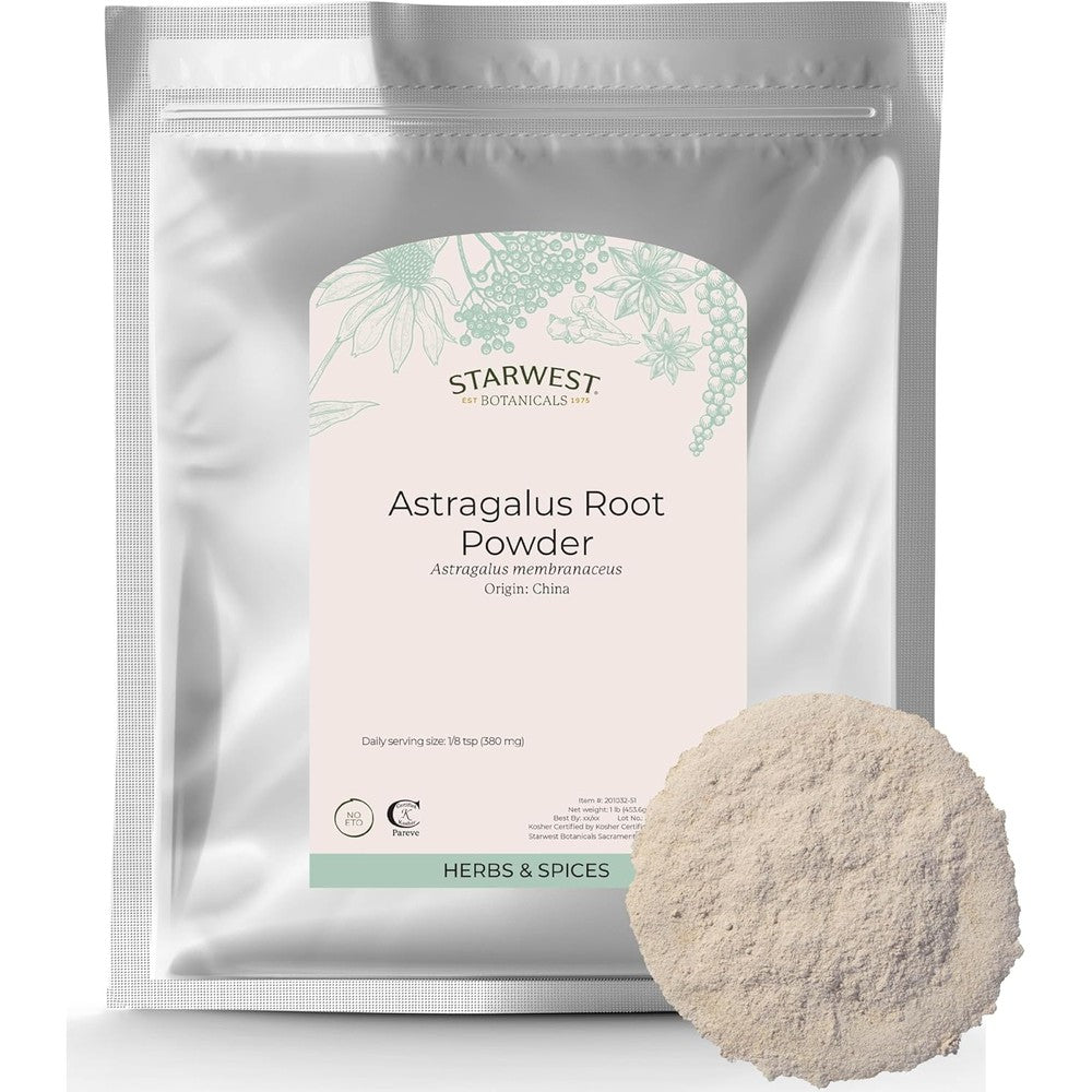Starwest Botanicals Astragalus Root Powder 1 Pound front package view