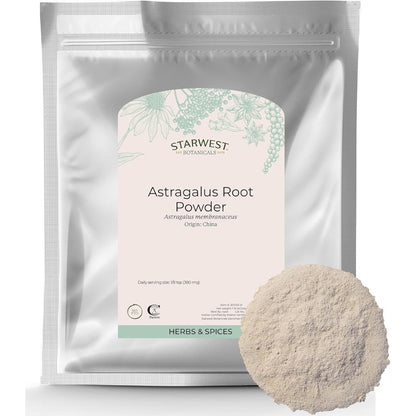 Starwest Botanicals Astragalus Root Powder 1 Pound front package view
