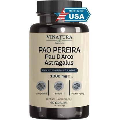 Vinatura Pao Pereira plus Pau D'Arco Astragalus front bottle view