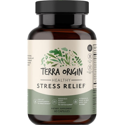 Terra Origin Ashwagandha Rhodiola stress support supplement front view