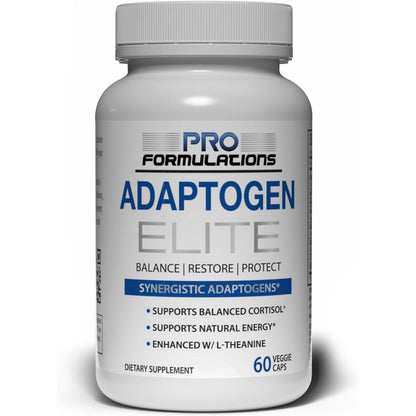Pro Formulations MD Adaptogen Elite 60 capsules front label view showing premium stress and cortisol support supplement.