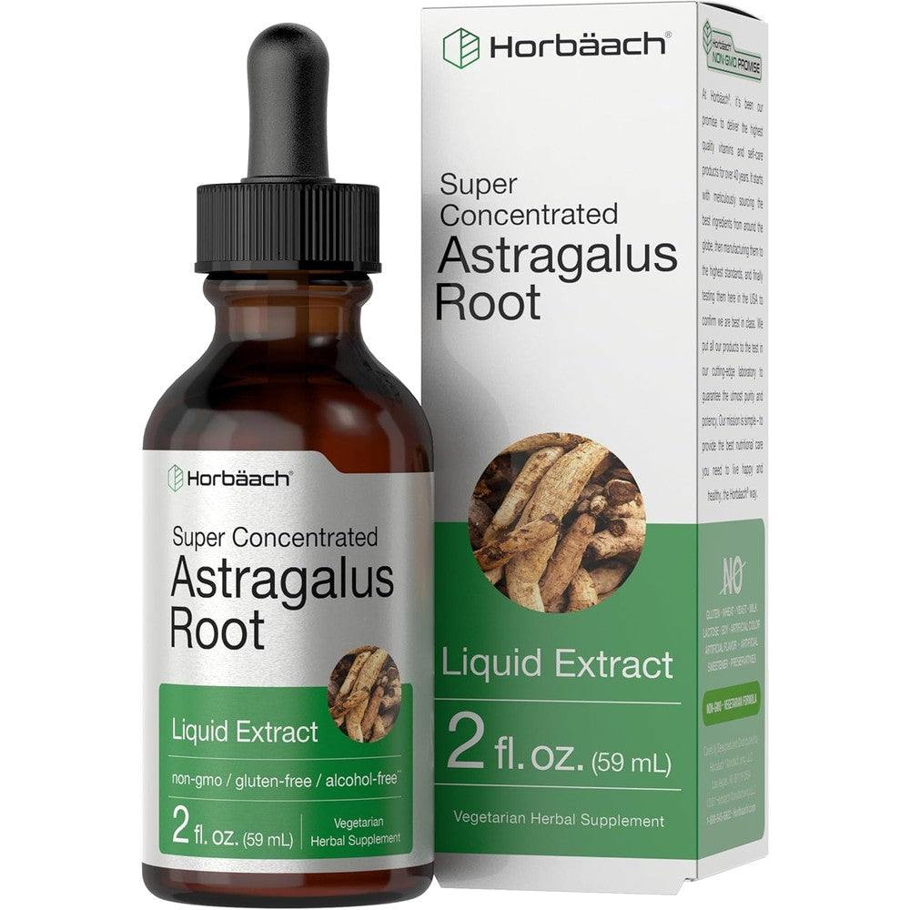 HorbÃ¤ach Astragalus Root Liquid Extract front view bottle for natural immune support.