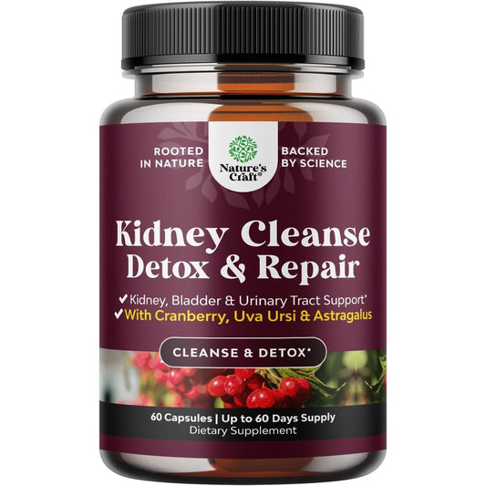Natures Craft Kidney Cleanse 60 capsules front view bottle packaging for urinary tract health