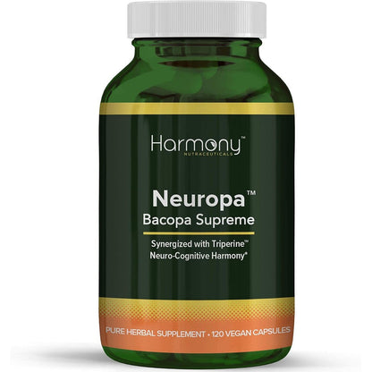 Harmony Nutraceuticals Neuropa Bacopa Supreme 120 capsules front view bottle