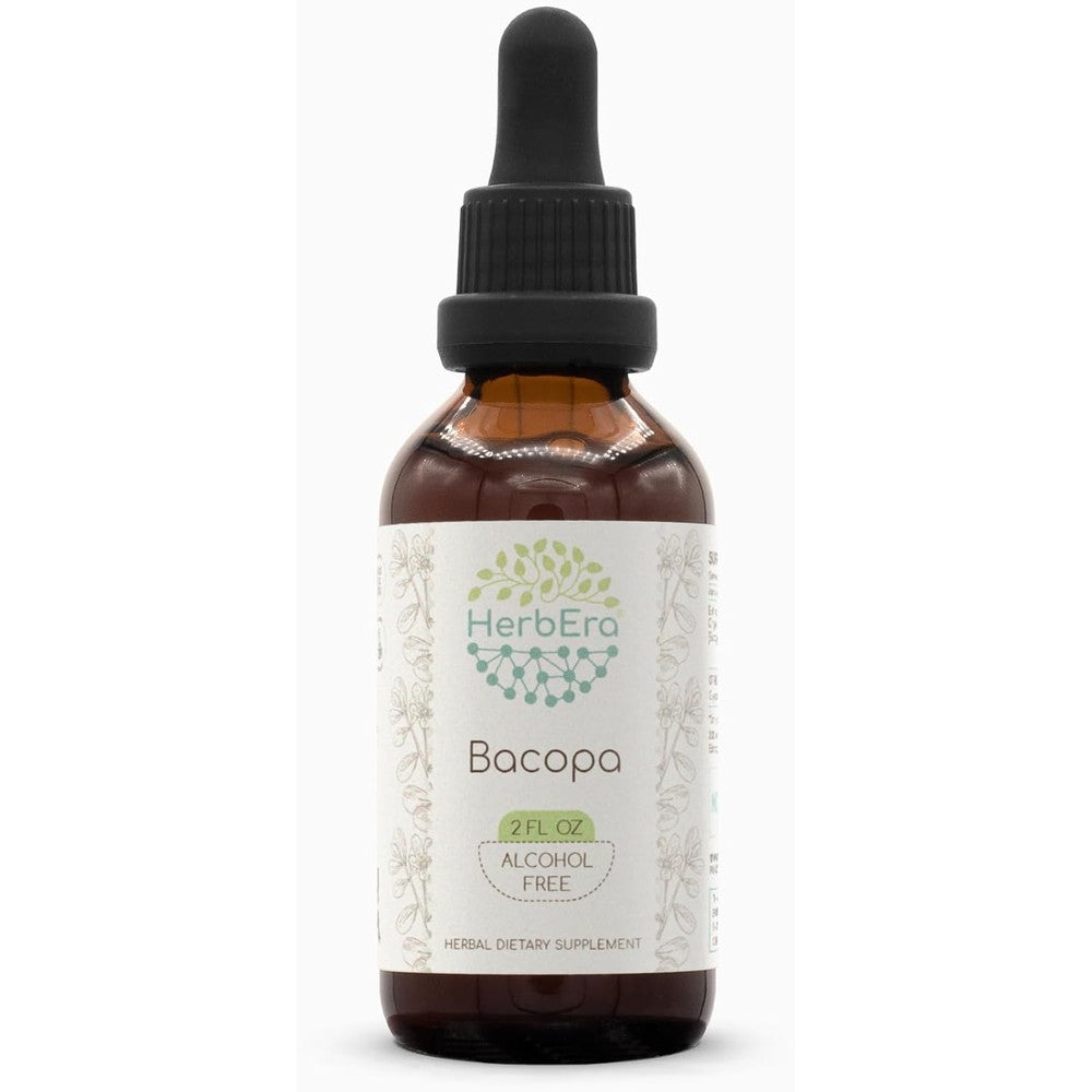 HerbEra Bacopa Monnieri alcohol free herbal tincture front view for memory support