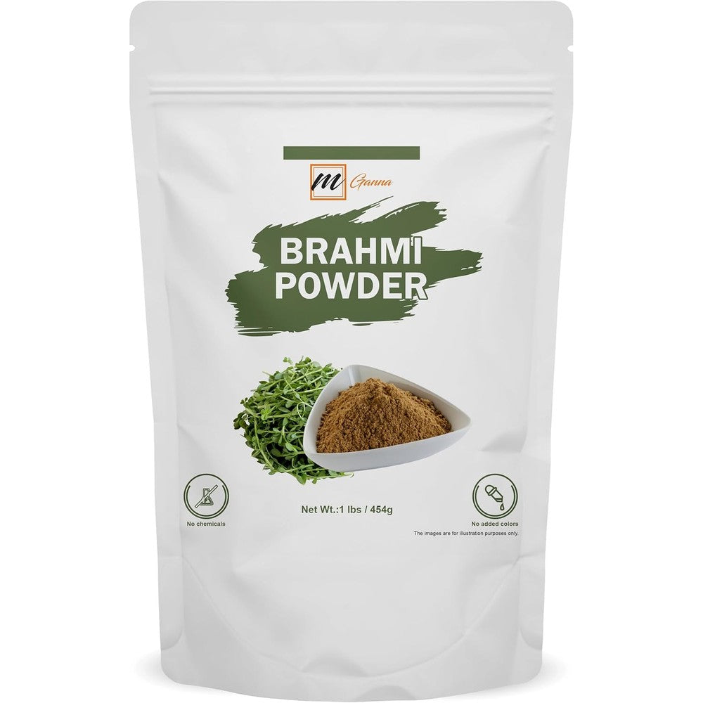 mGanna Natural Brahmi Bacopa Monnieri Powder front view packaging