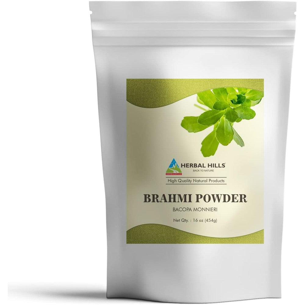 Herbal Hills Brahmi Powder front view pure Bacopa Monnieri pack