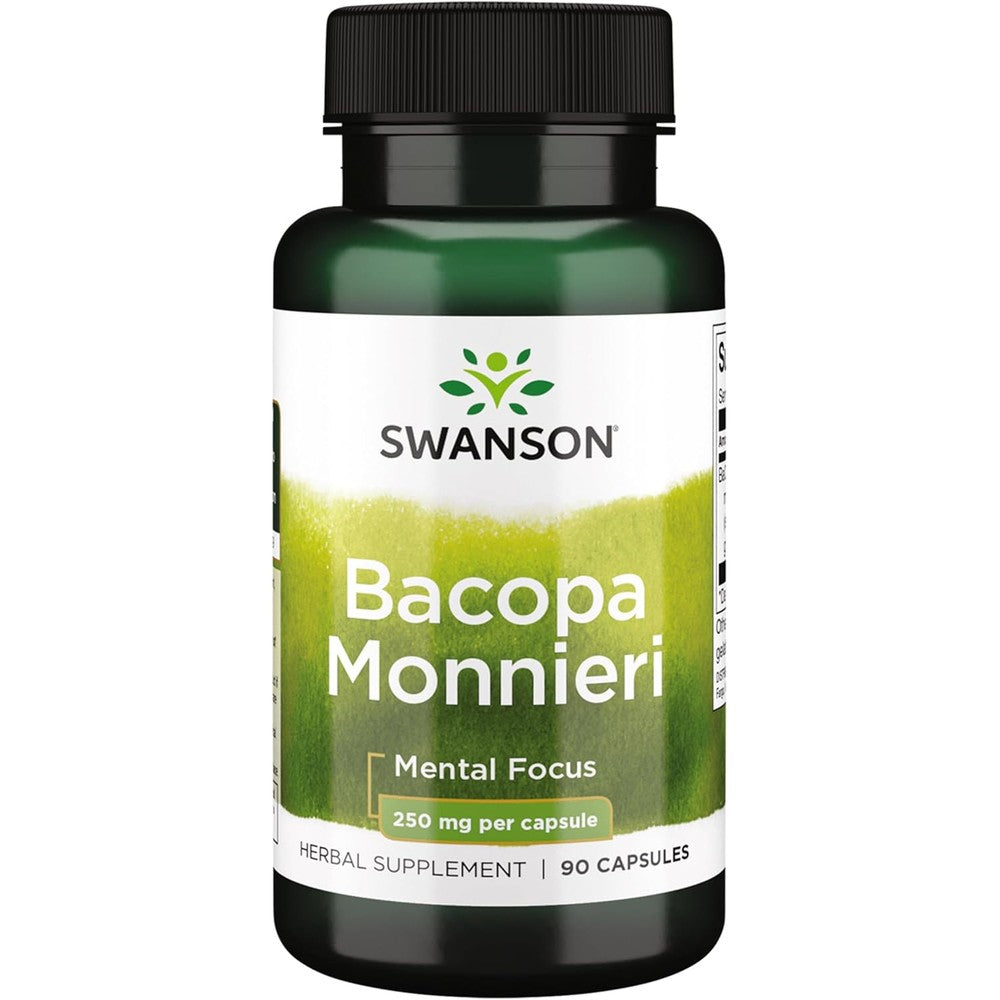 Swanson Bacopa Monnieri Bacognize 250 mg bottle front view authentic nootropic supplement