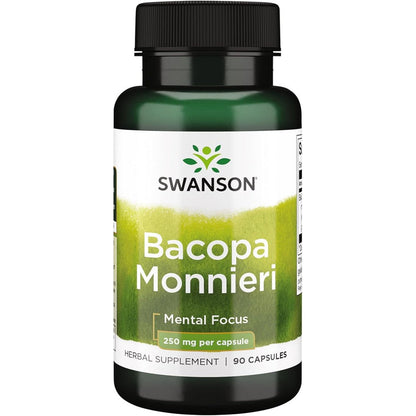 Swanson Bacopa Monnieri Bacognize 250 mg bottle front view authentic nootropic supplement