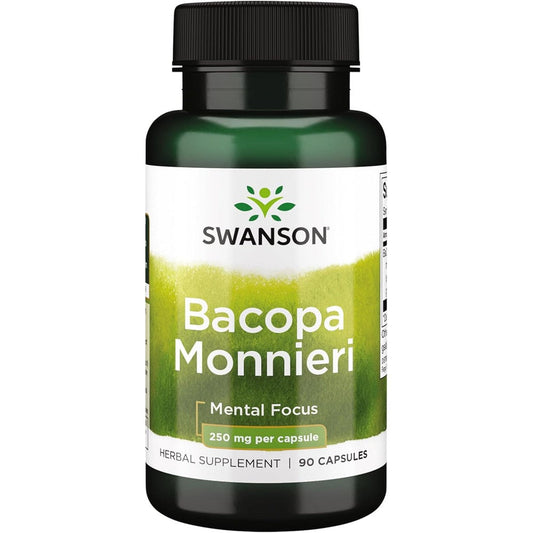 Swanson Bacopa Monnieri Bacognize 250 mg bottle front view authentic nootropic supplement