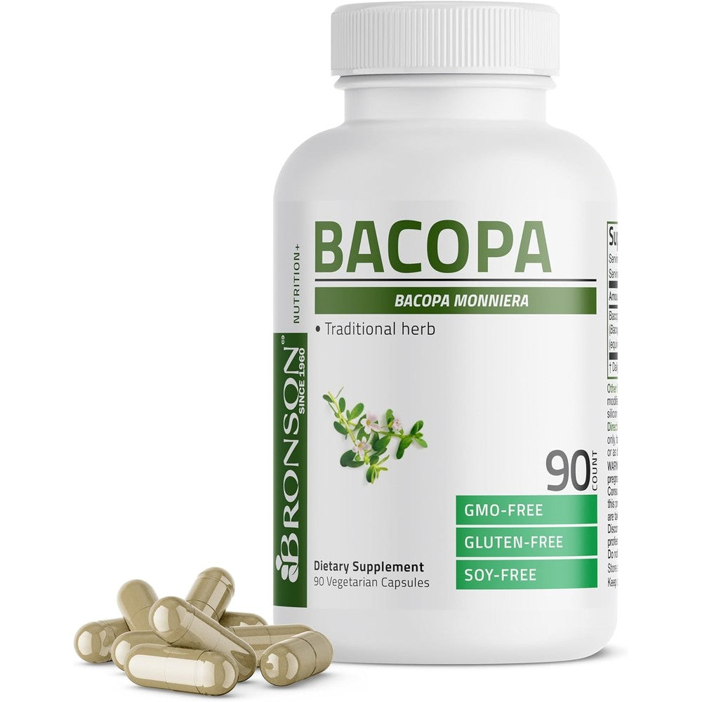 Bronson Bacopa Monnieri 500mg | Supports Brain Function & Performance | 90 Caps