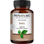 Mi Natures Bael Bilva Leaf 90 tablets bottle front view showing organic supplement details.